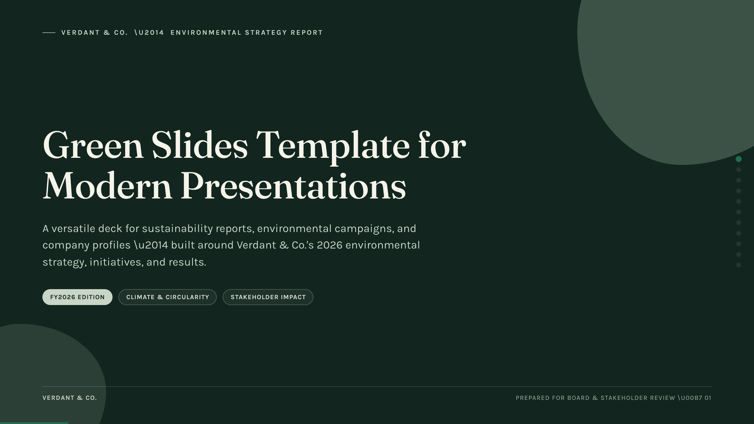 Green Slides Template preview