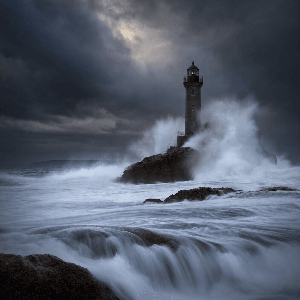 Lighthouse waves