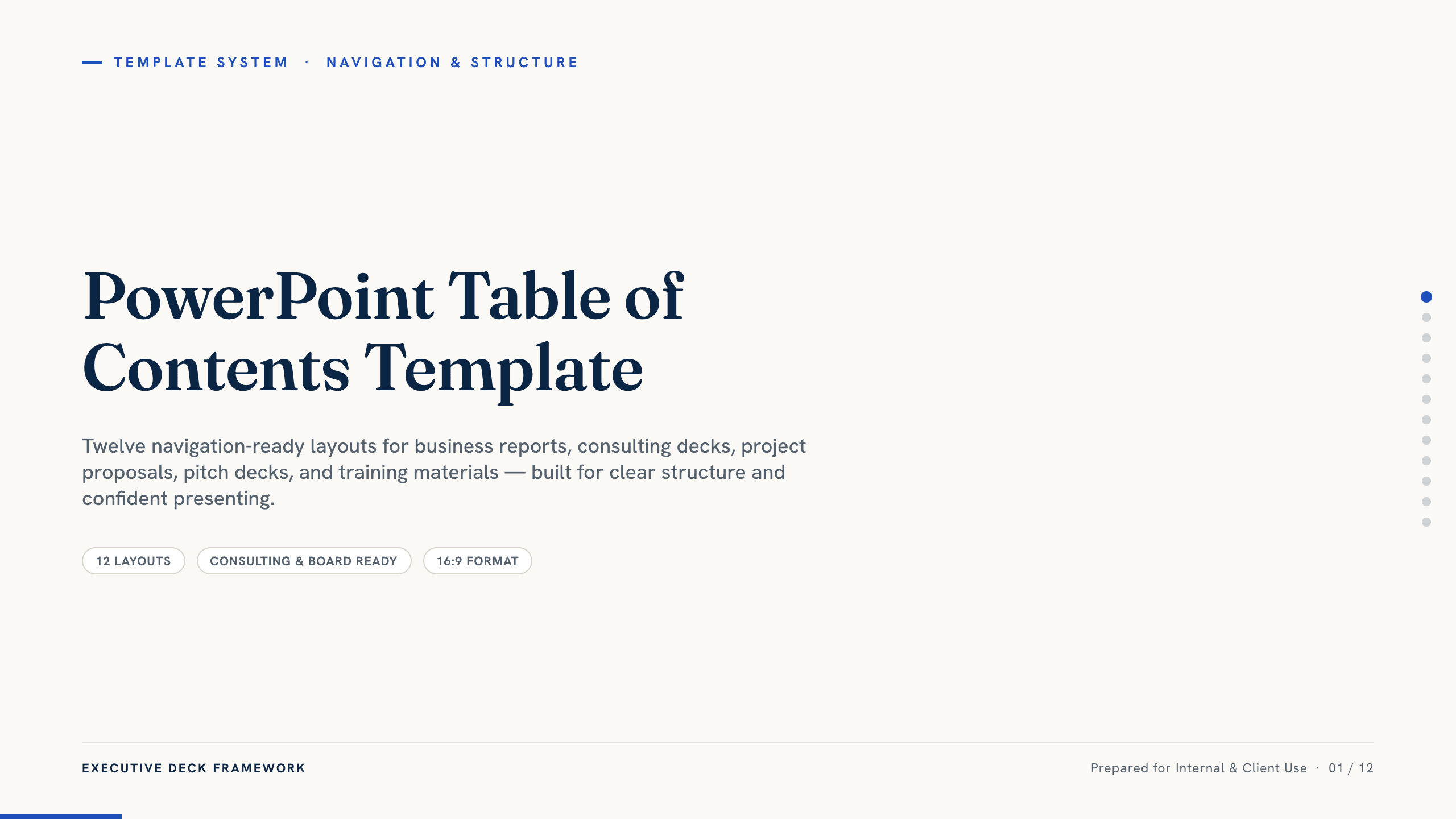 PowerPoint Table of Contents Template preview