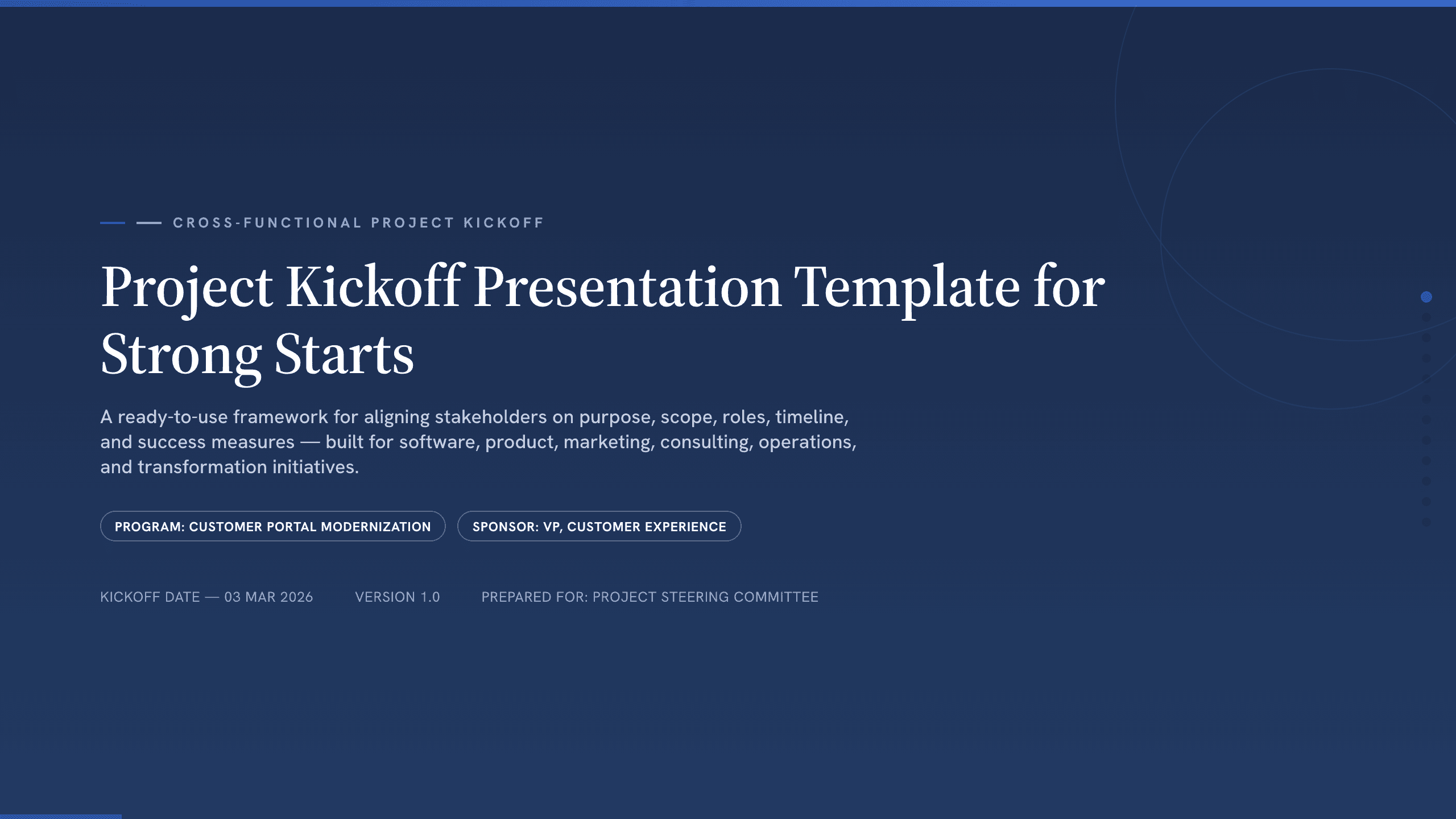 Project Kickoff Presentation Template preview