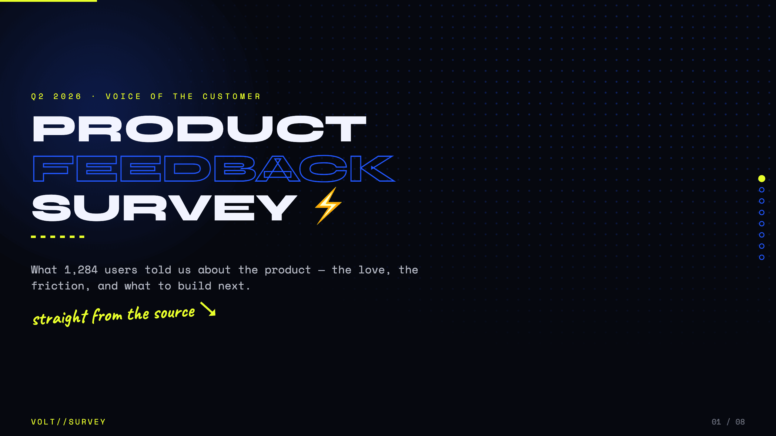 Survey results report turned into a presentation