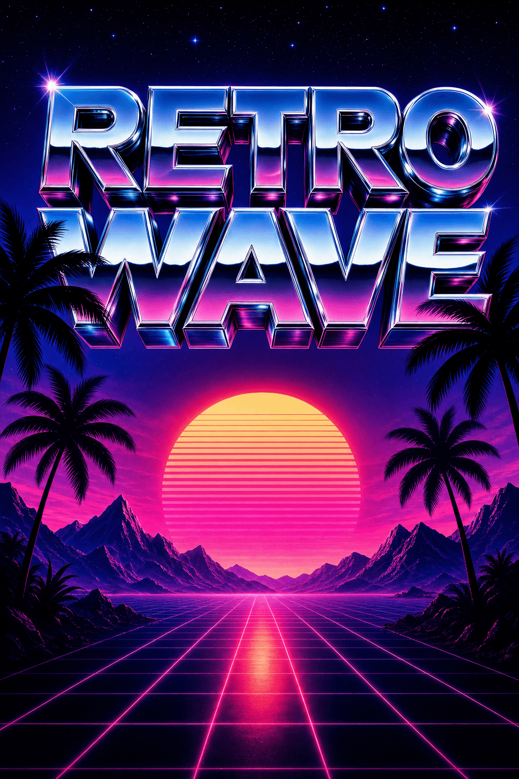 Retrowave synthwave poster