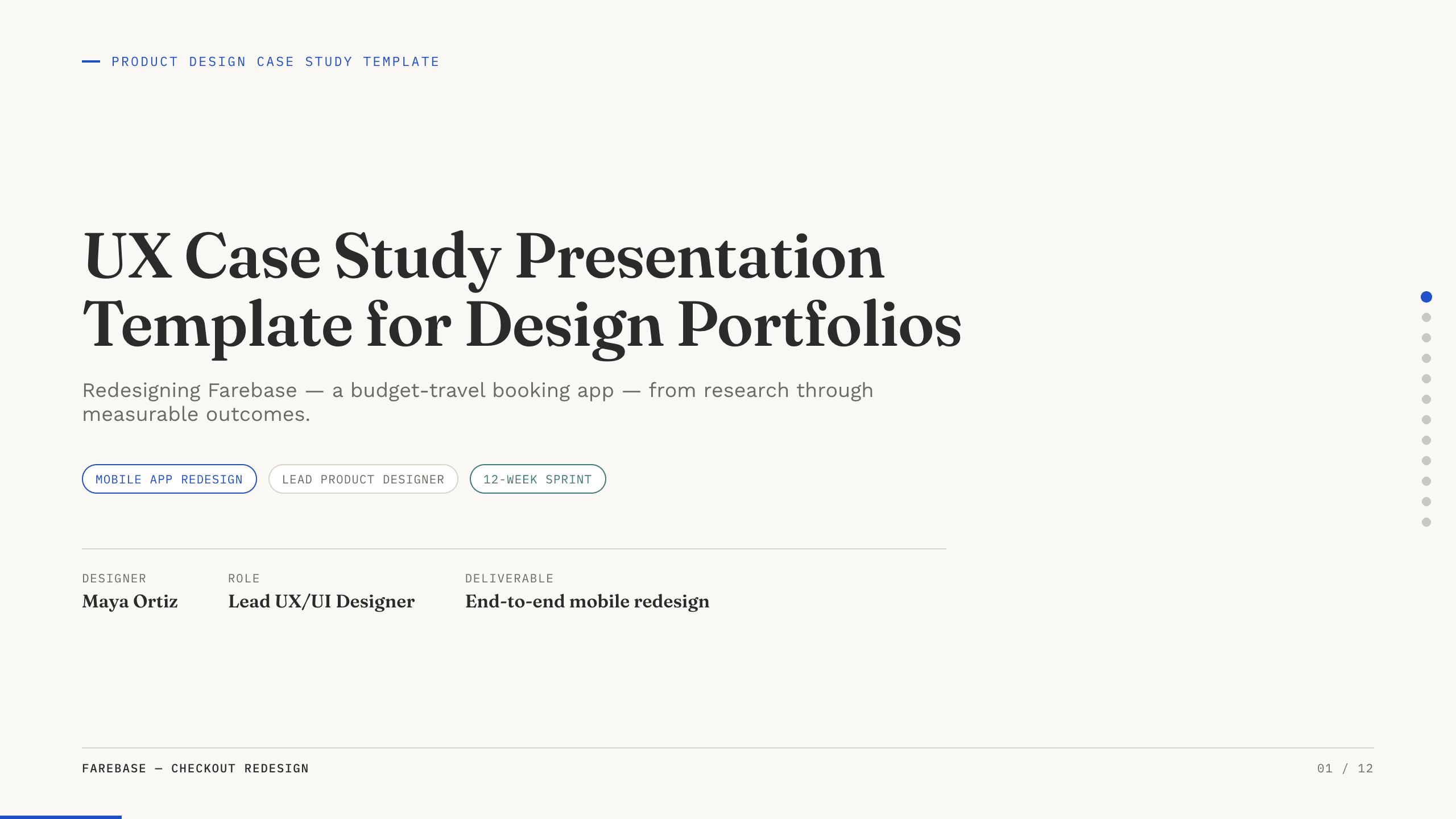 UX Case Study Presentation Template preview