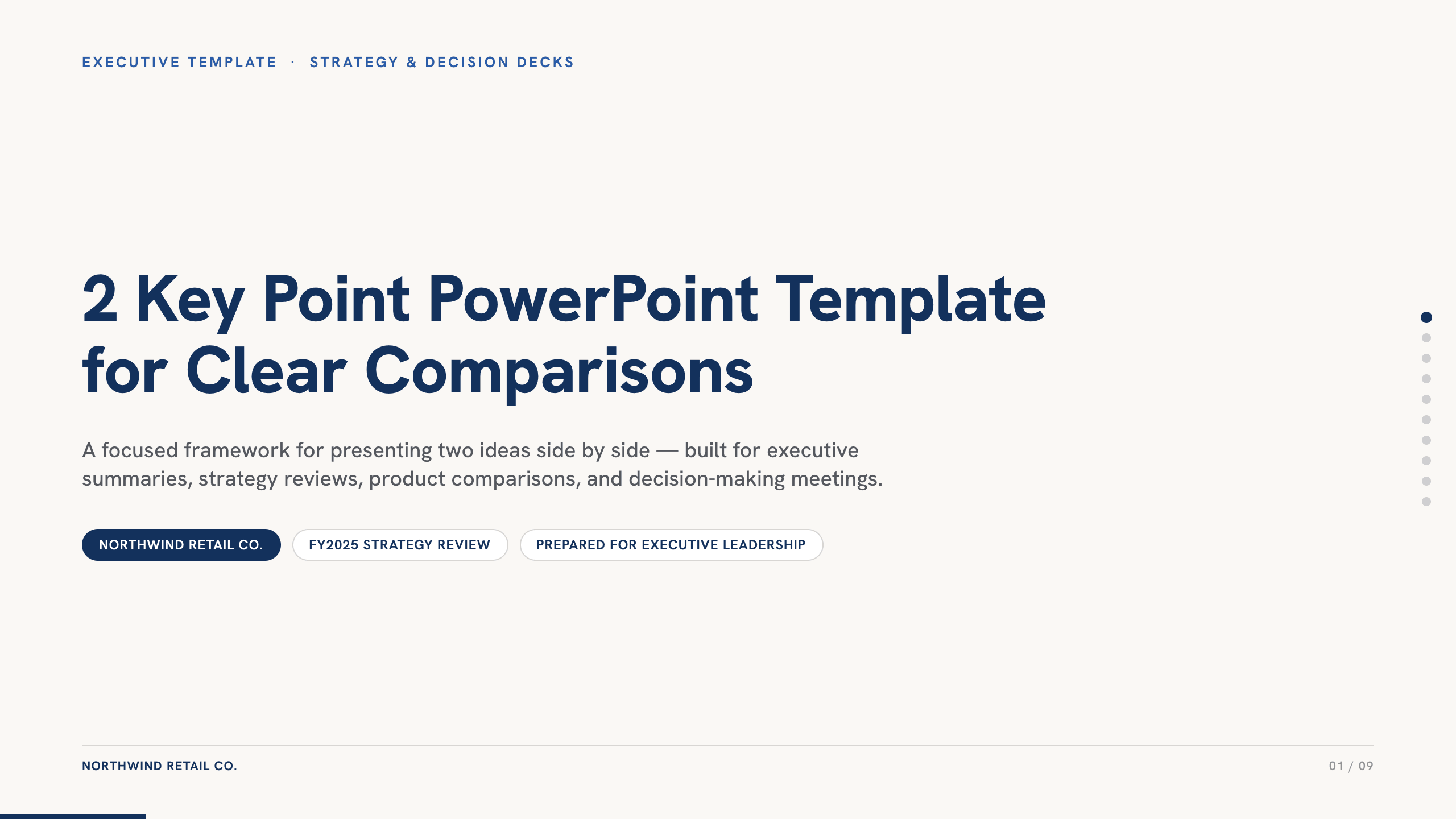 2 Key Point PowerPoint Template example deck made in Julius