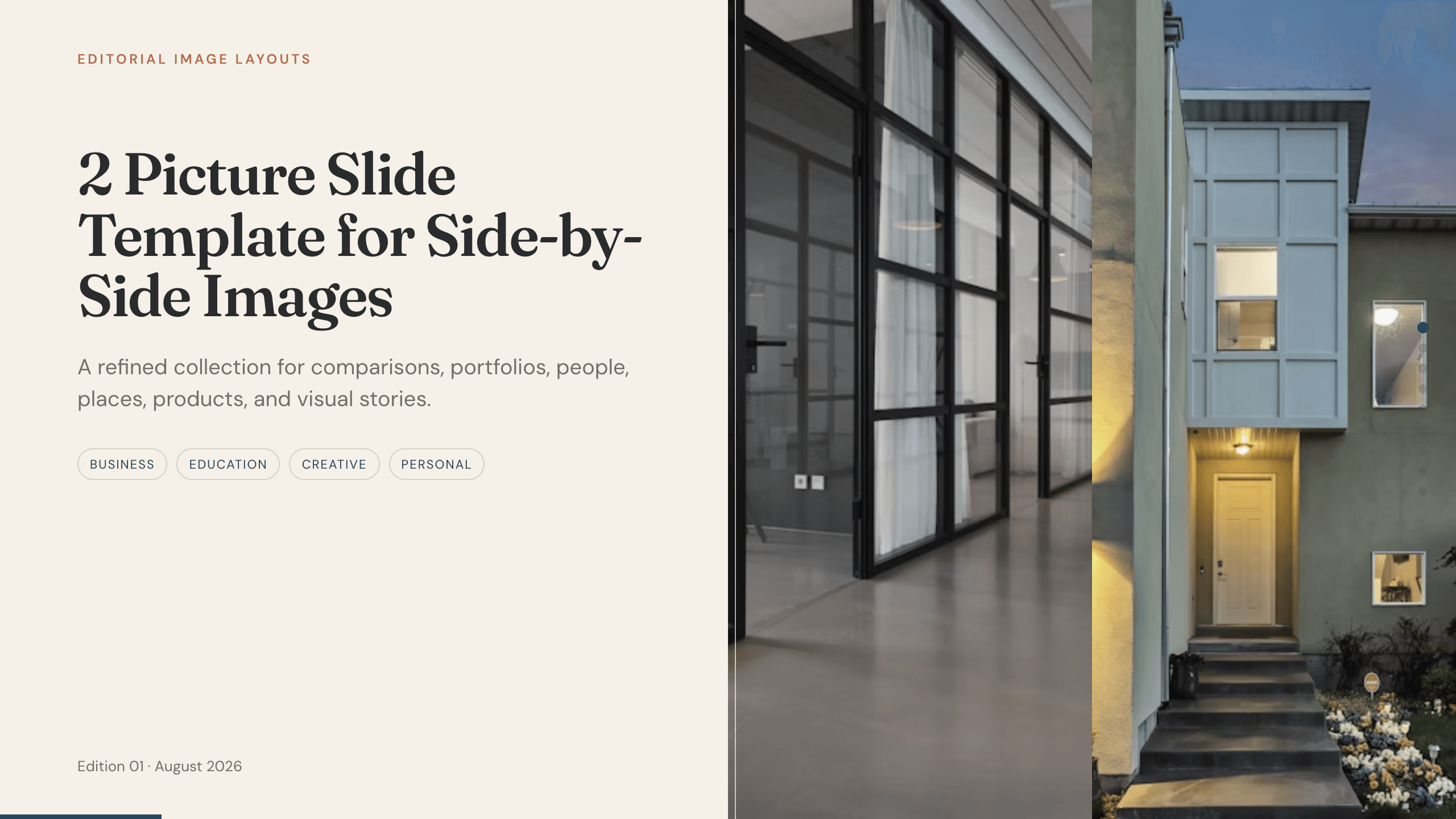 2 Picture Slide Template example deck made in Julius