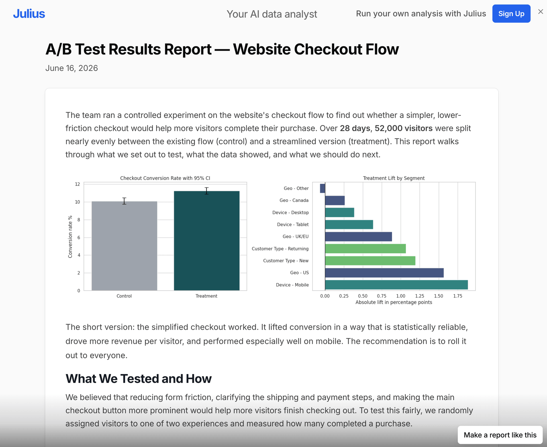AI Report Generator – Turn Data into Reports | Julius