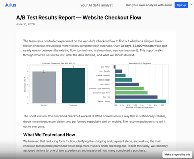AI Report Generator – Turn Data into Reports | Julius