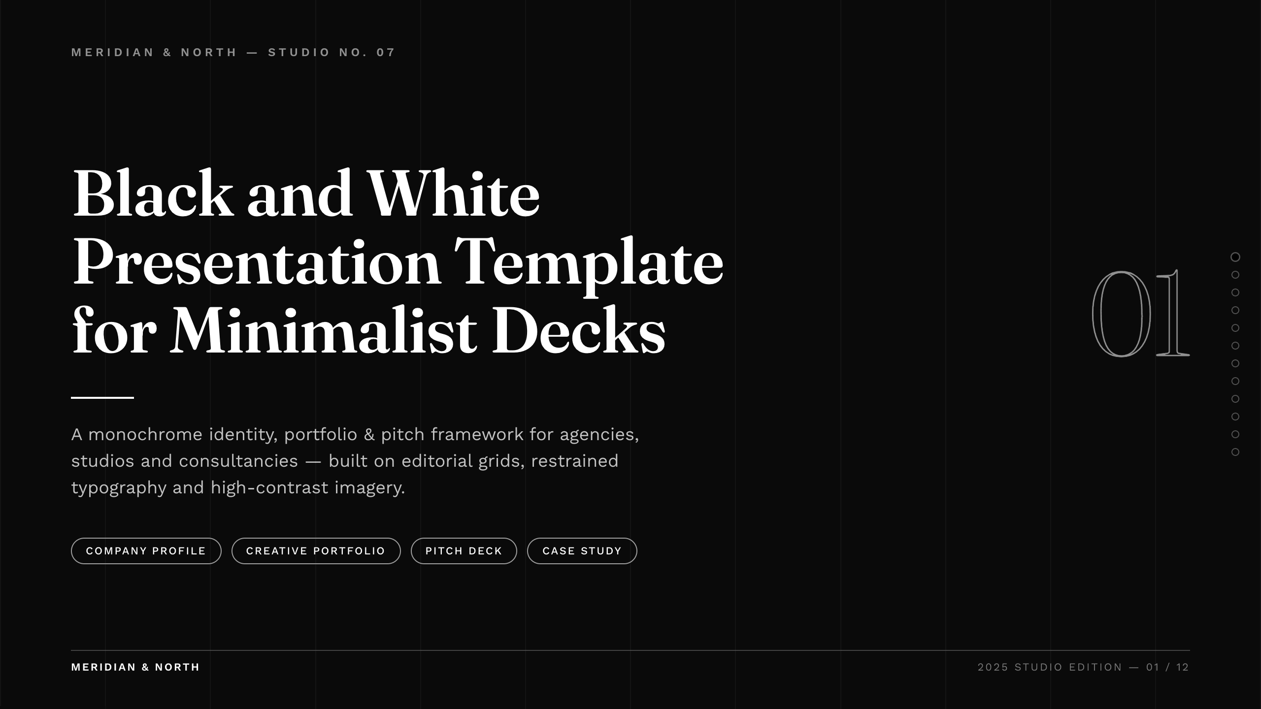 Black and White Presentation Template example deck made in Julius
