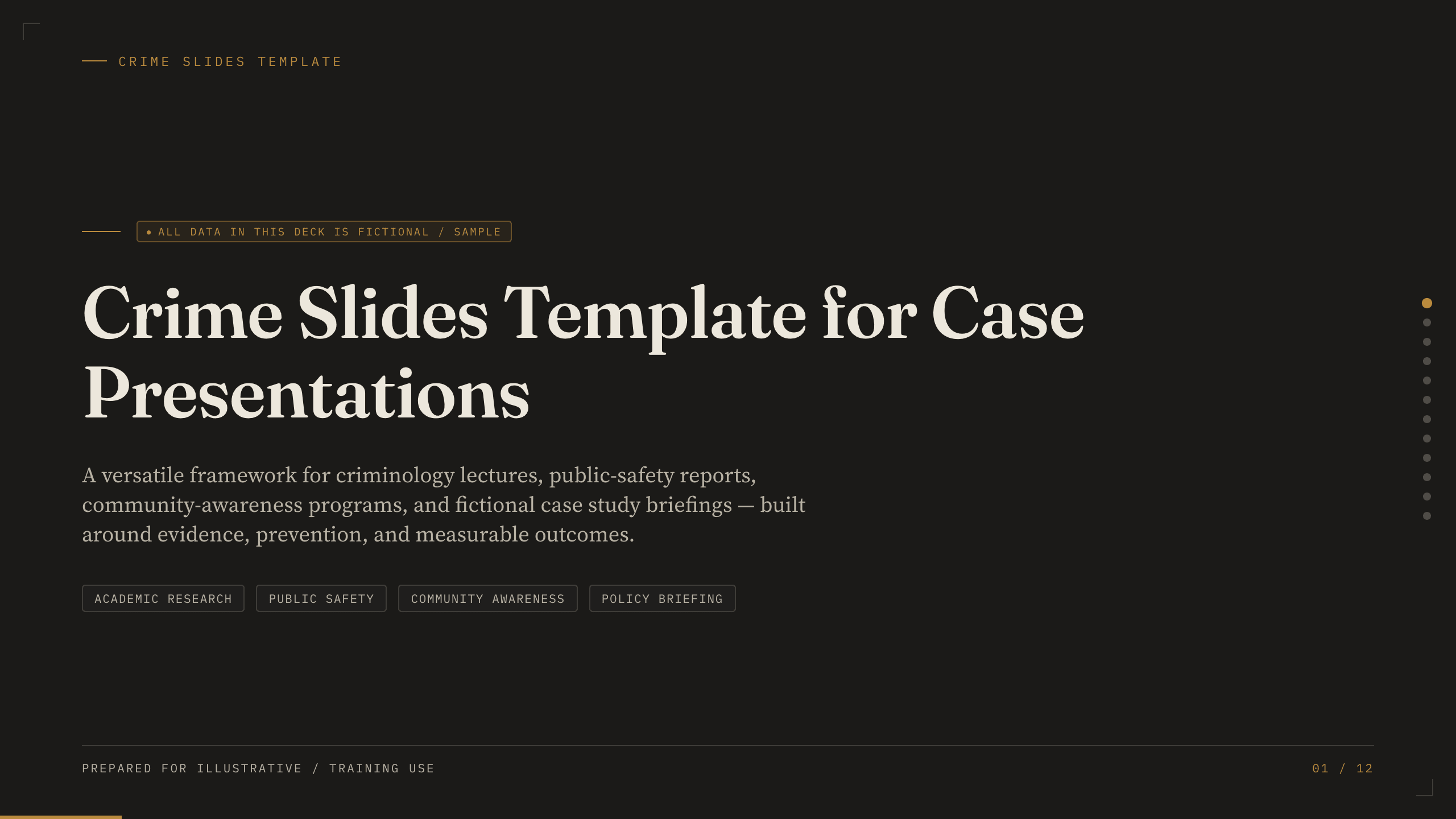 Crime Slides Template example deck made in Julius