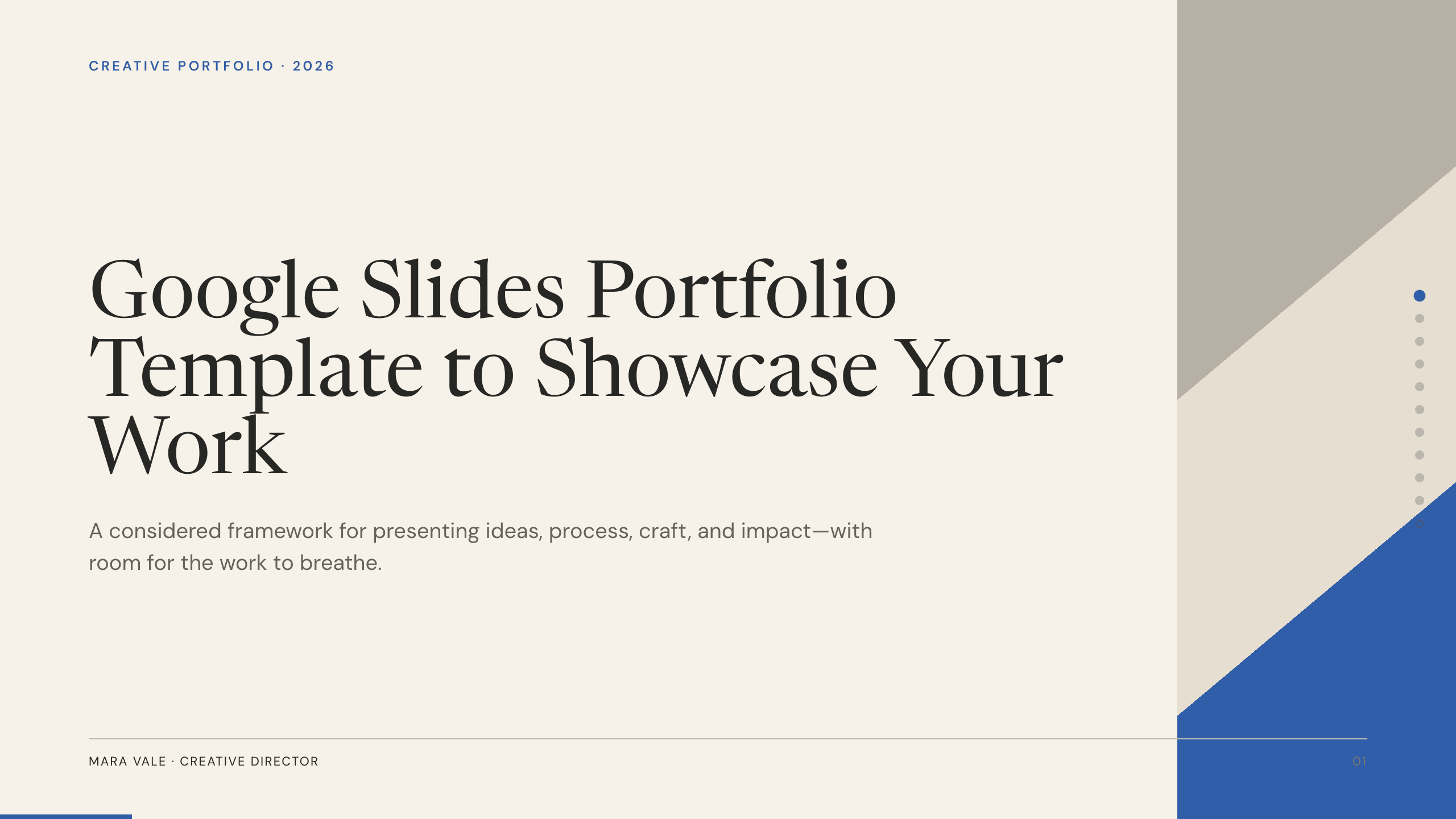 Google Slides Portfolio Template example deck made in Julius