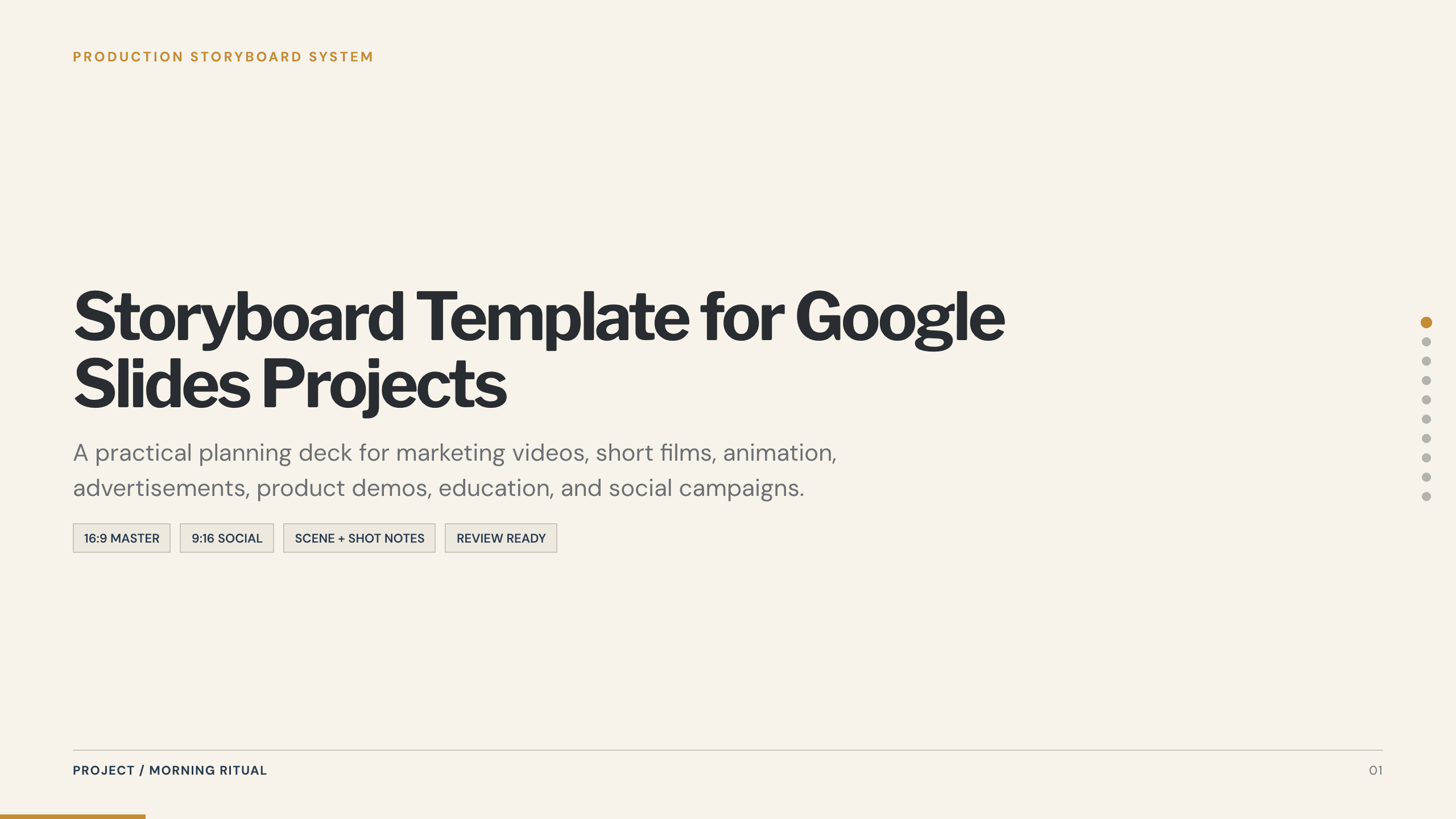 Storyboard Template example deck made in Julius