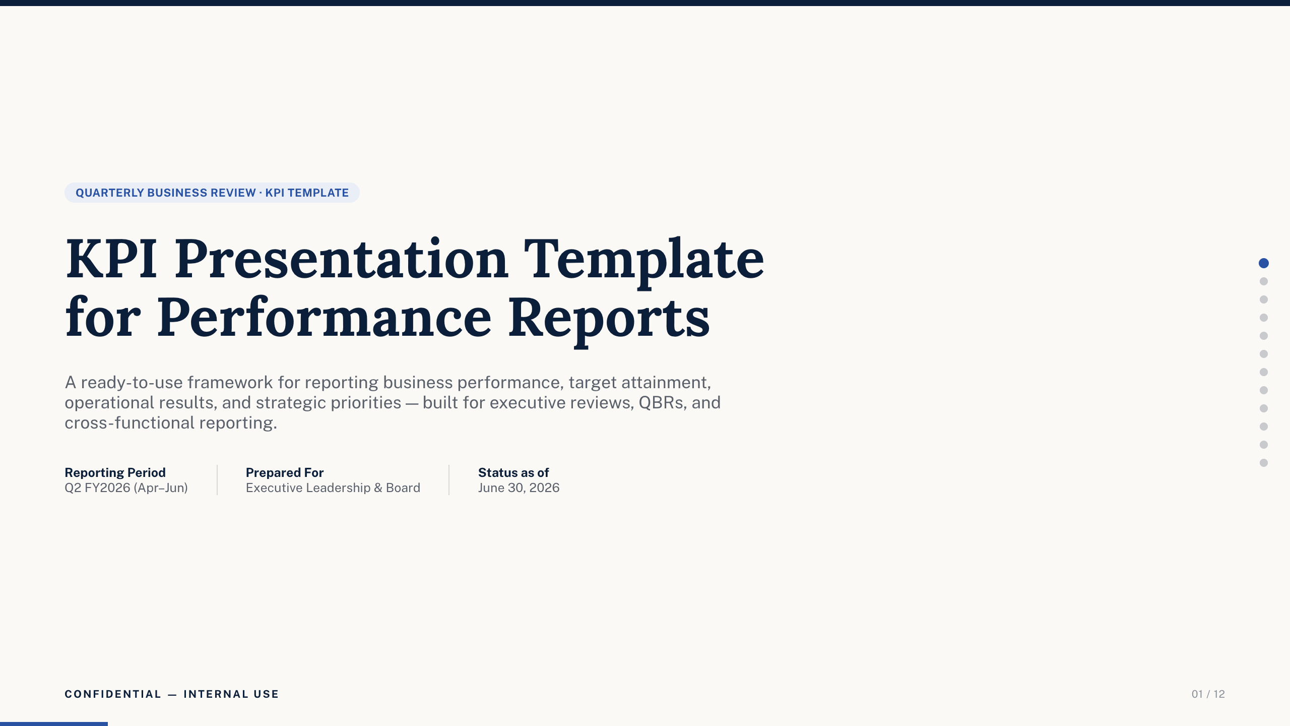 KPI Presentation Template example deck made in Julius