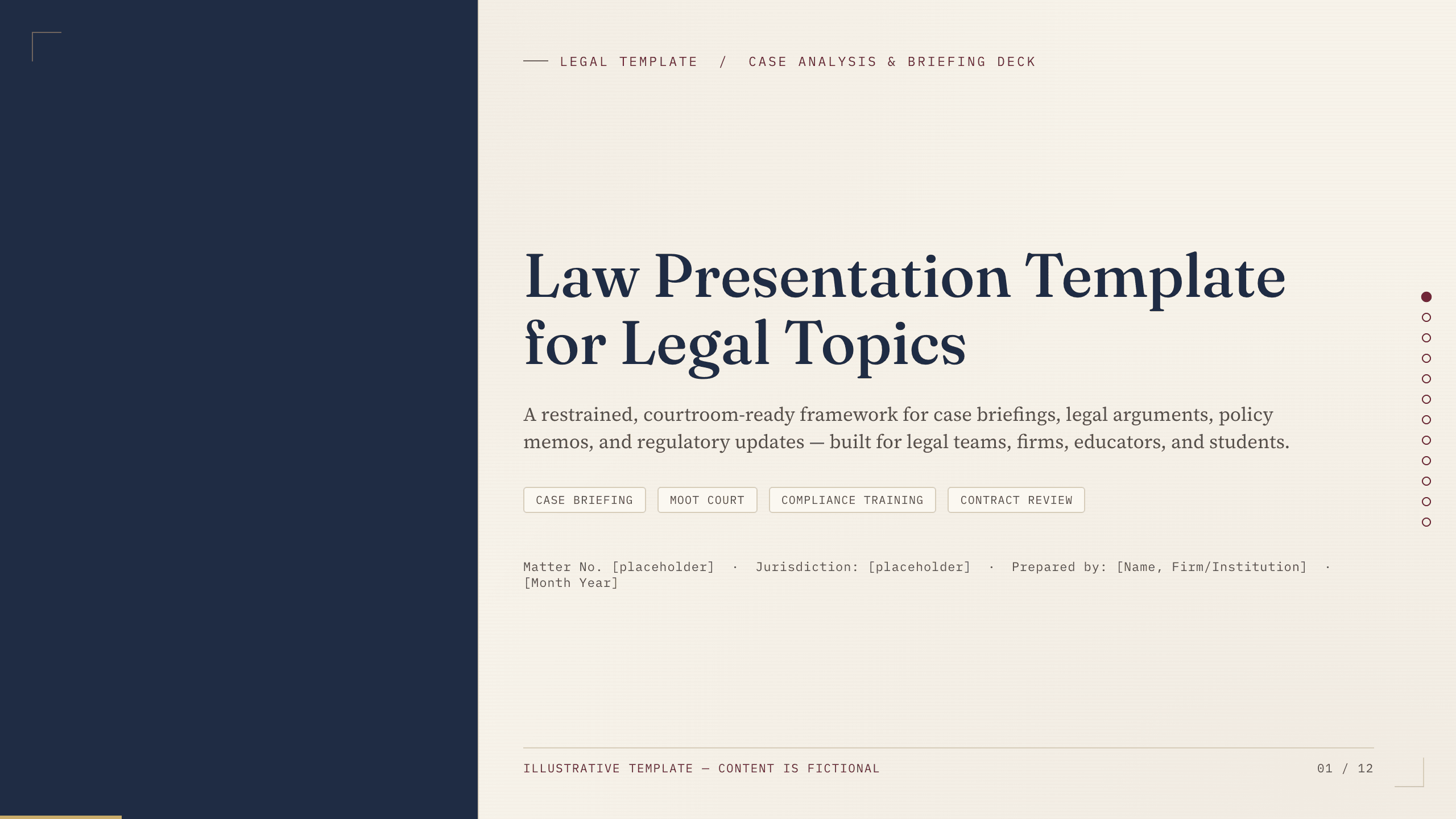 Law Presentation Template example deck made in Julius