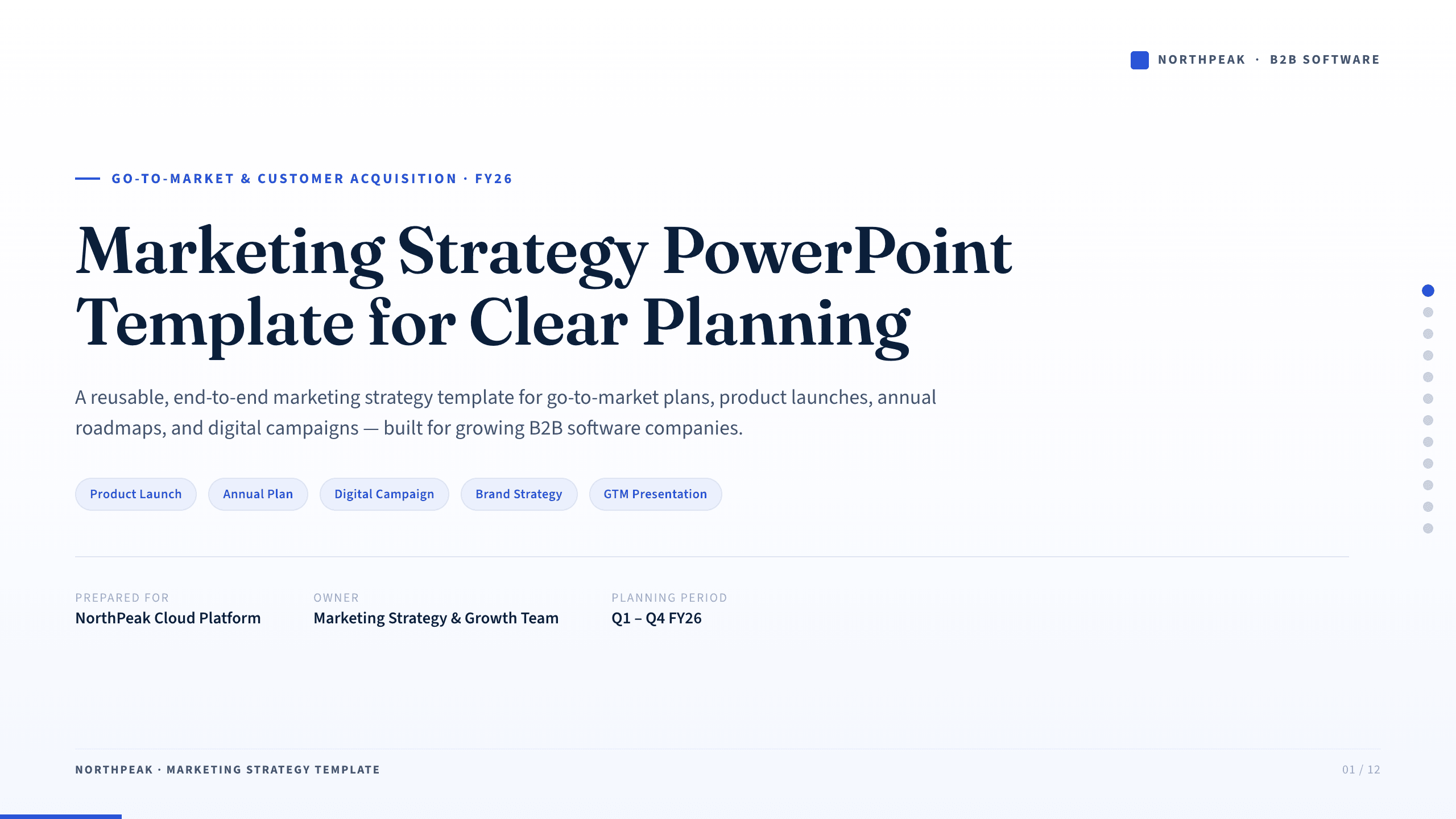Marketing Strategy PowerPoint Template example deck made in Julius