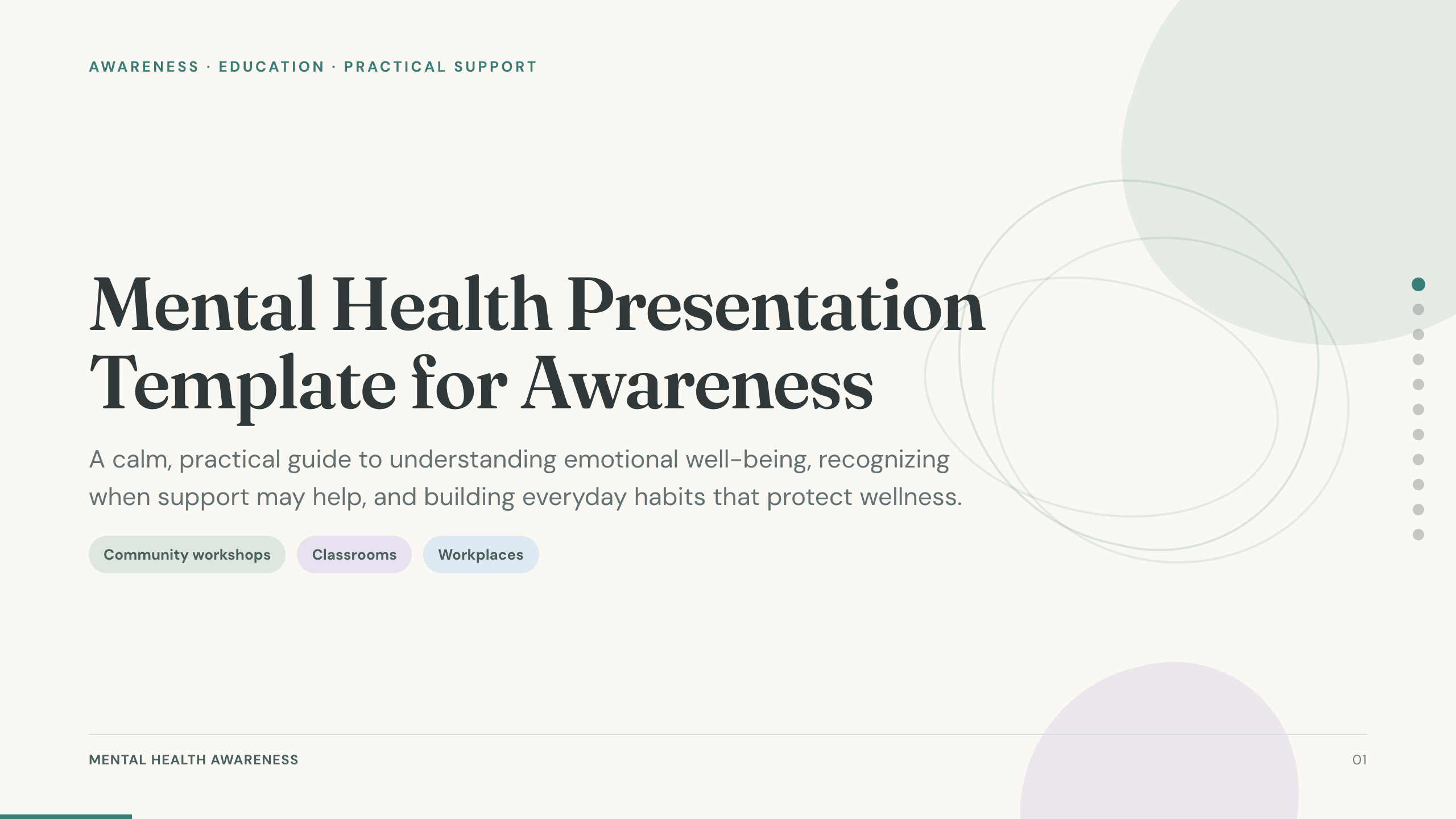 Mental Health Presentation Template example deck made in Julius