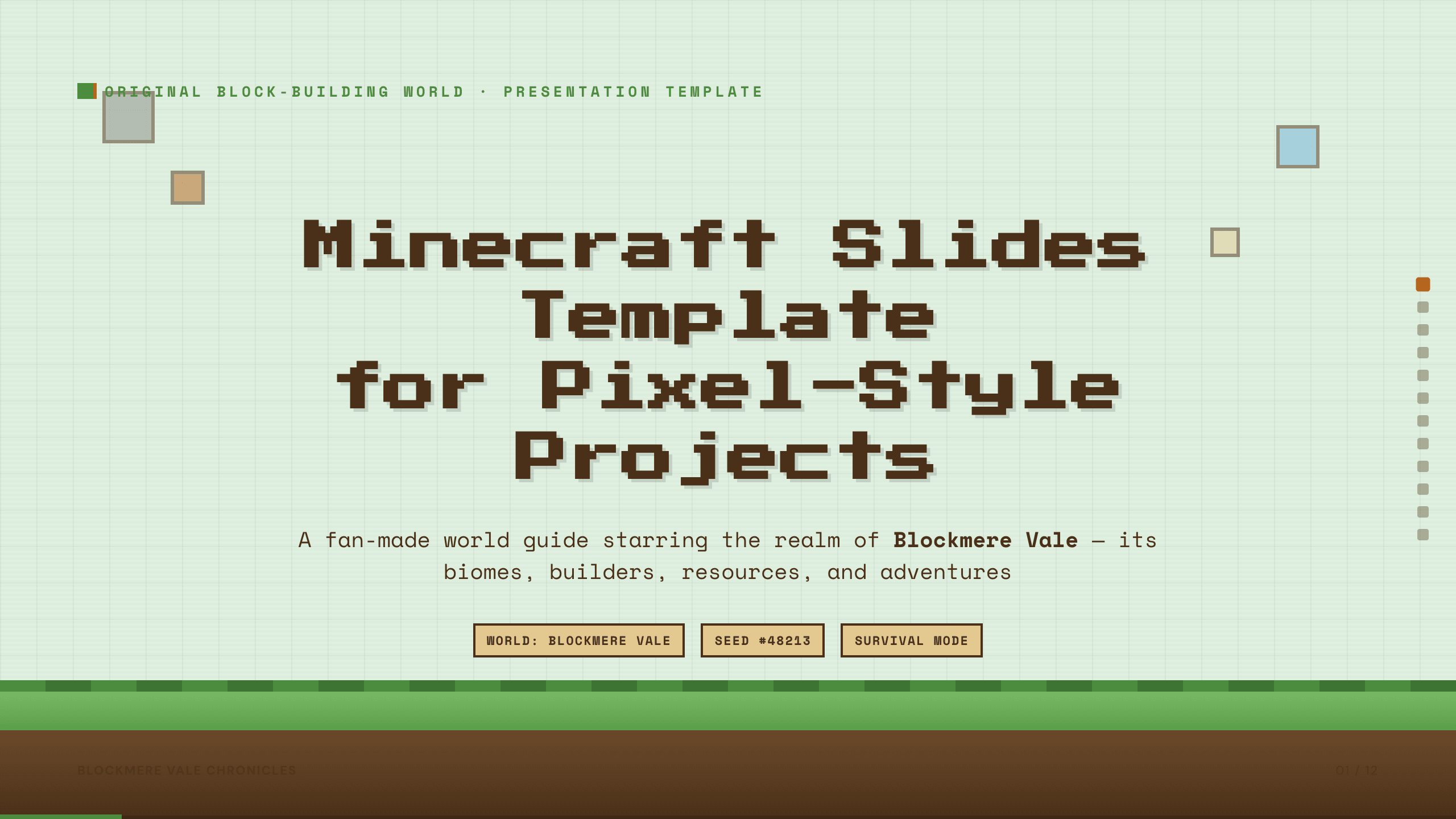 Minecraft Slides Template example deck made in Julius