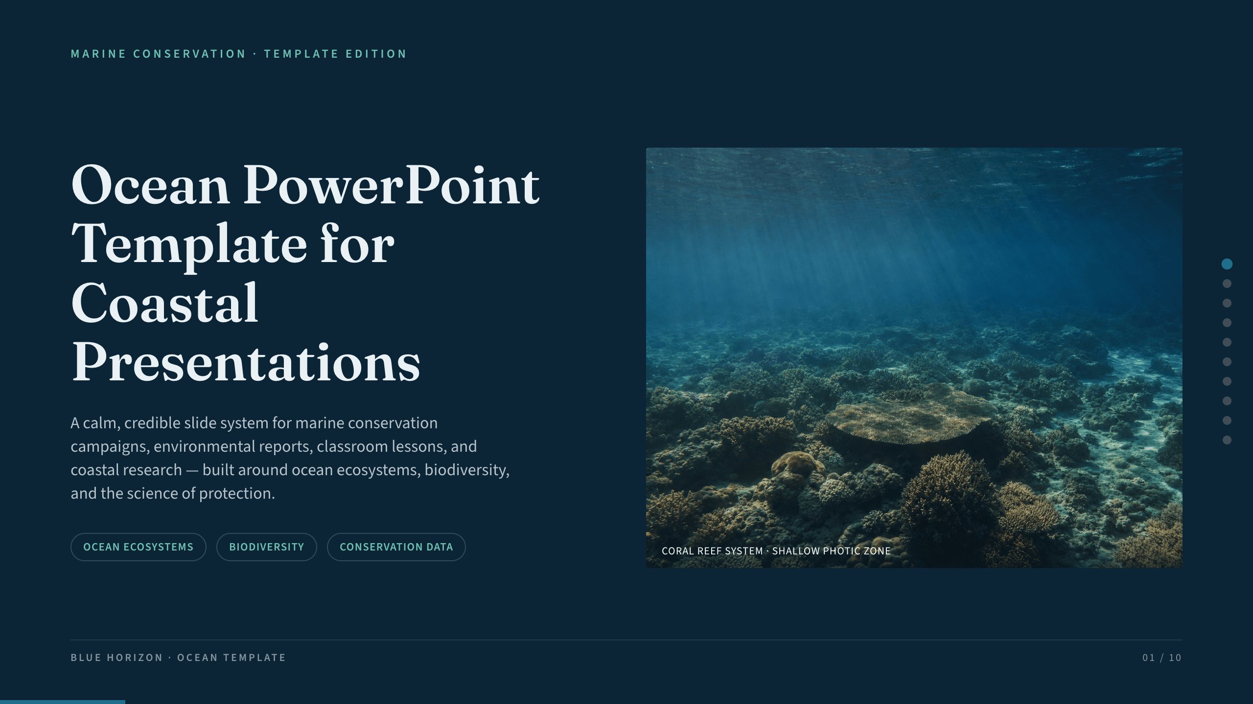 Ocean PowerPoint Template example deck made in Julius