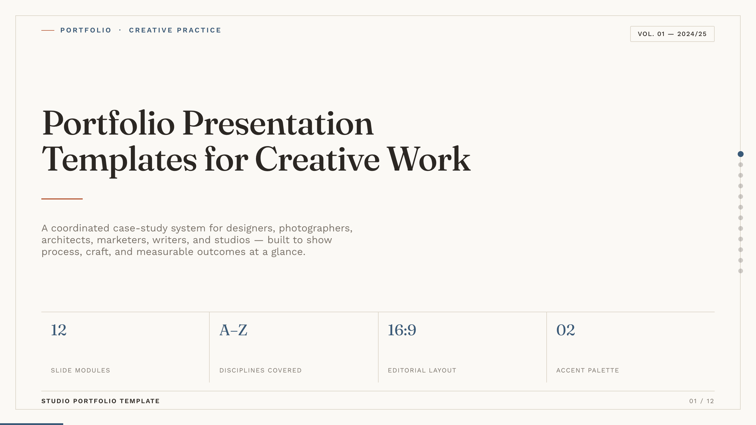 Portfolio Presentation Templates example deck made in Julius