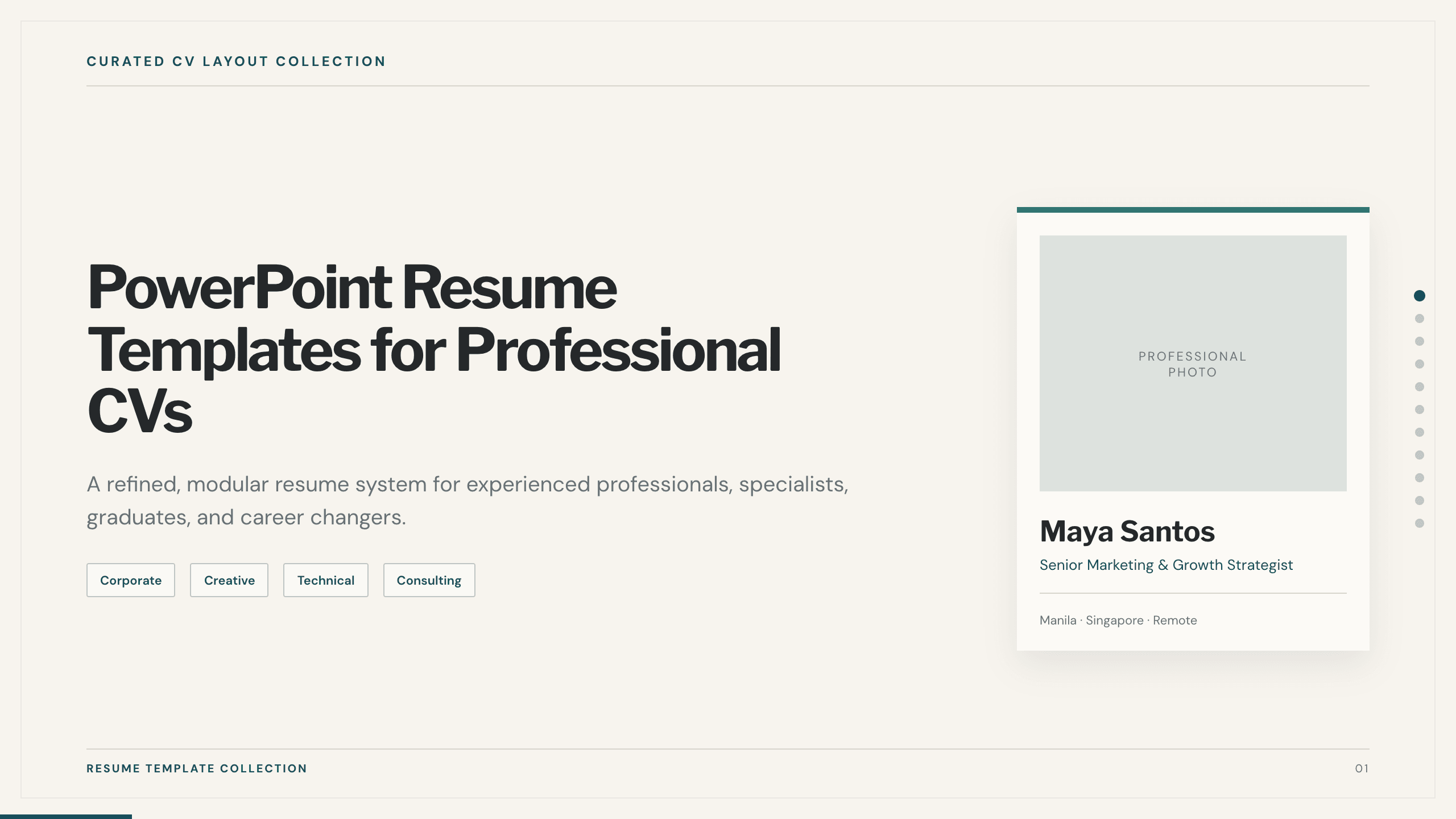 PowerPoint Resume Templates example deck made in Julius