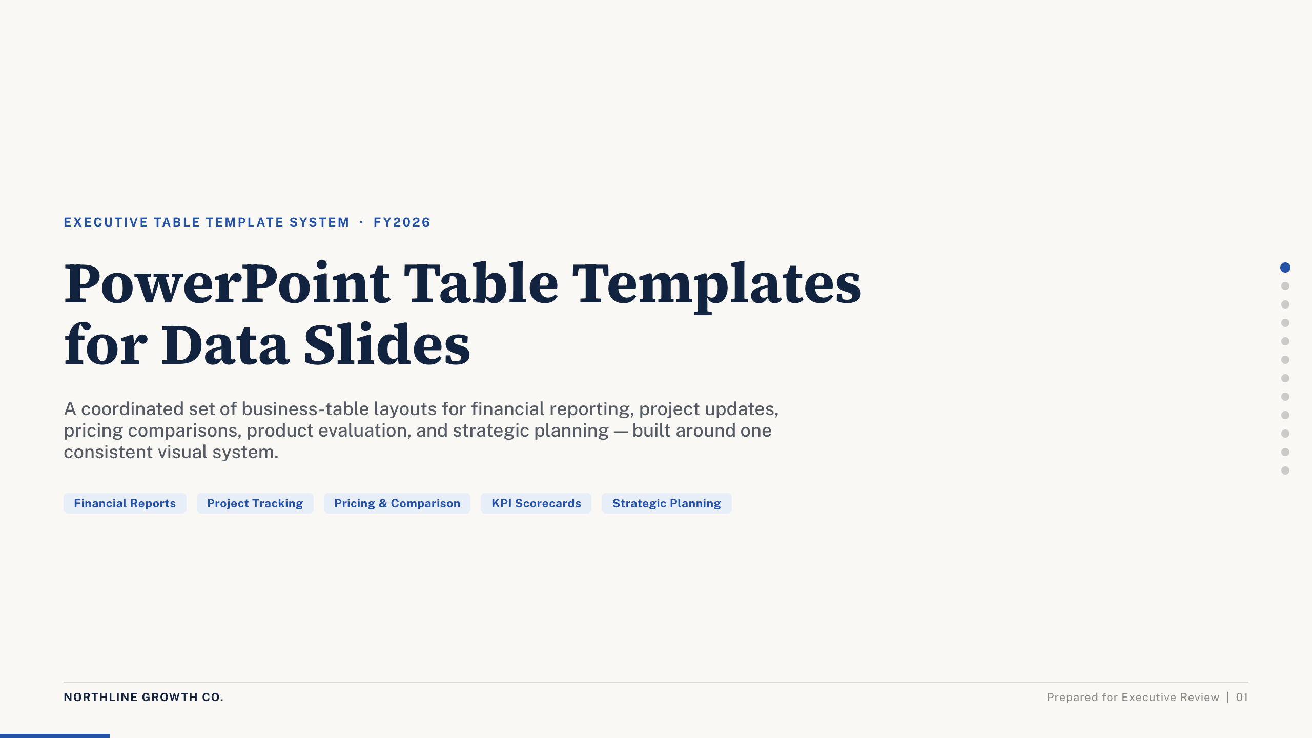 PowerPoint Table Templates example deck made in Julius