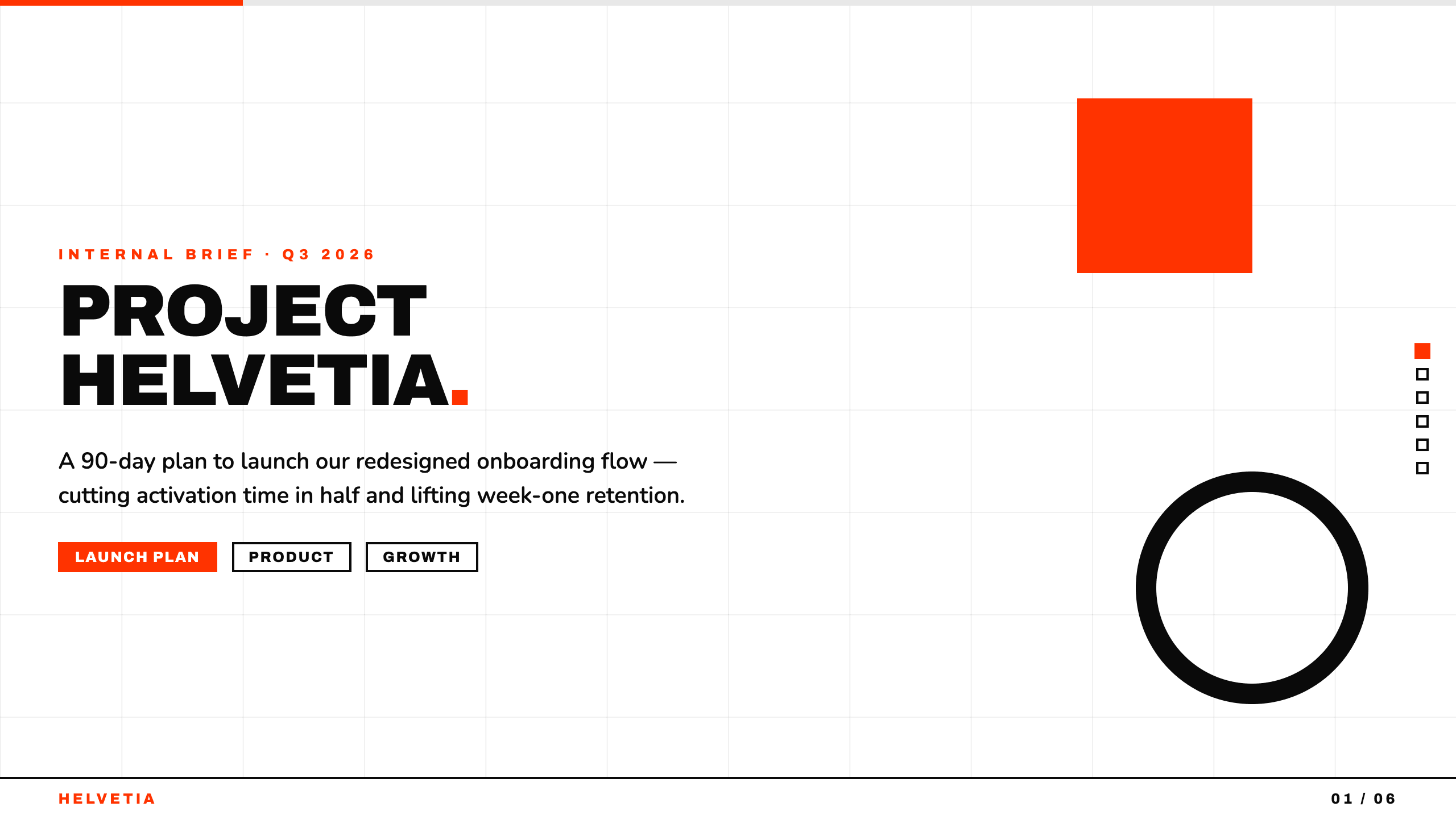 90-day launch plan example deck made in Julius