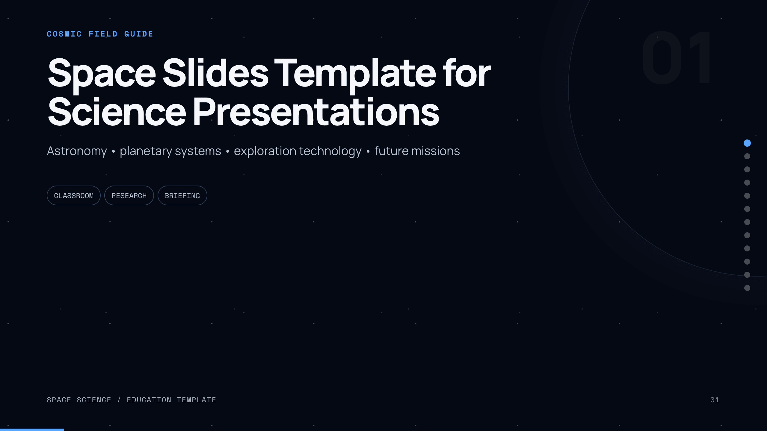 Space Slides Template example deck made in Julius