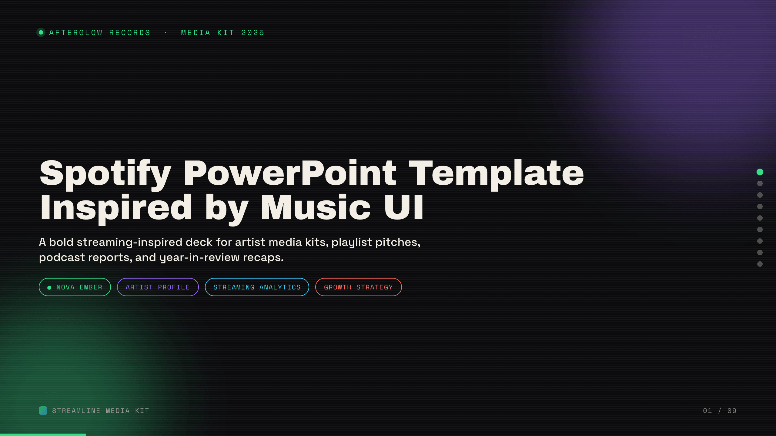 Spotify PowerPoint Template example deck made in Julius