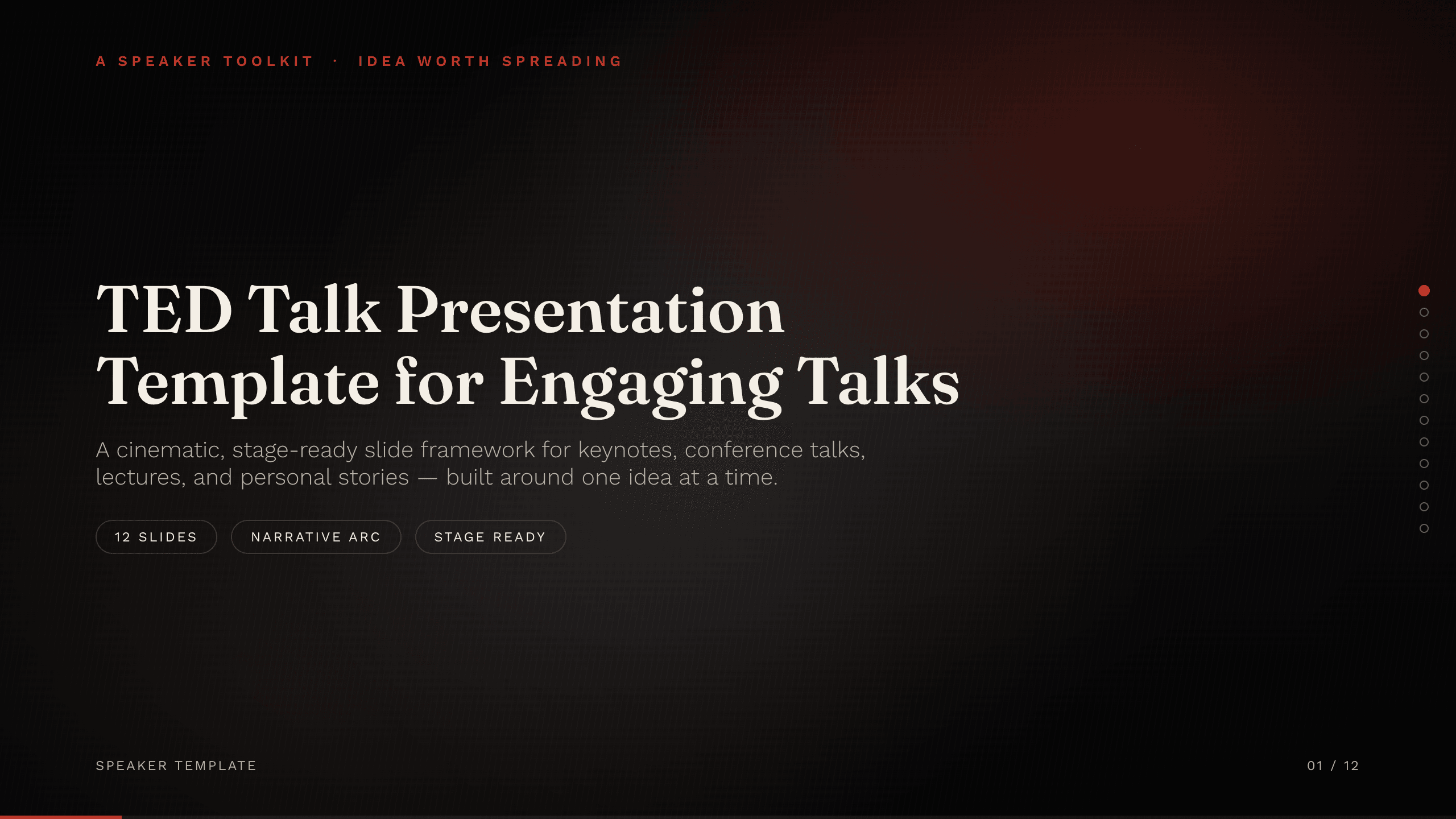 TED Talk Presentation Template example deck made in Julius