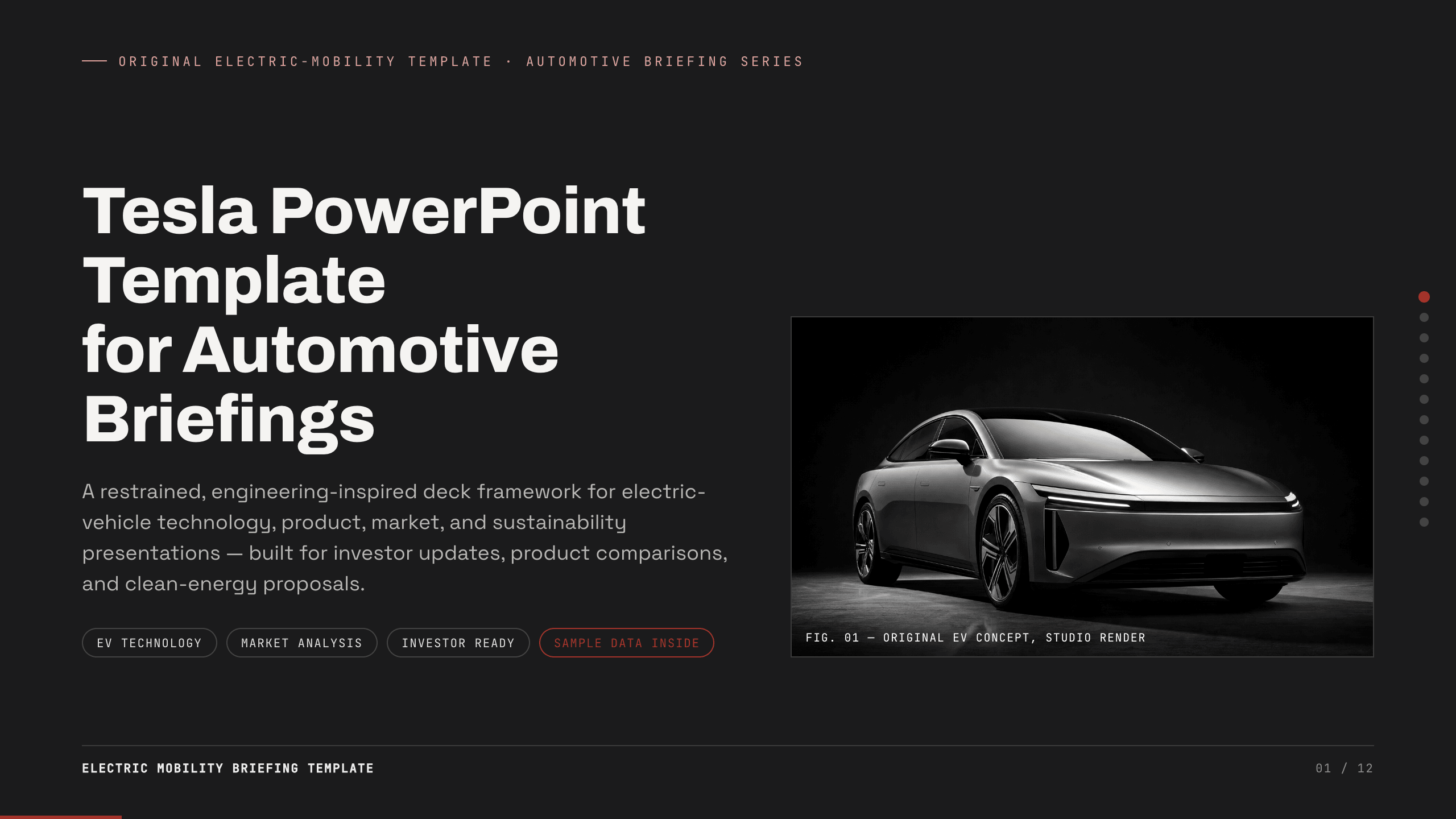 Tesla PowerPoint Template example deck made in Julius