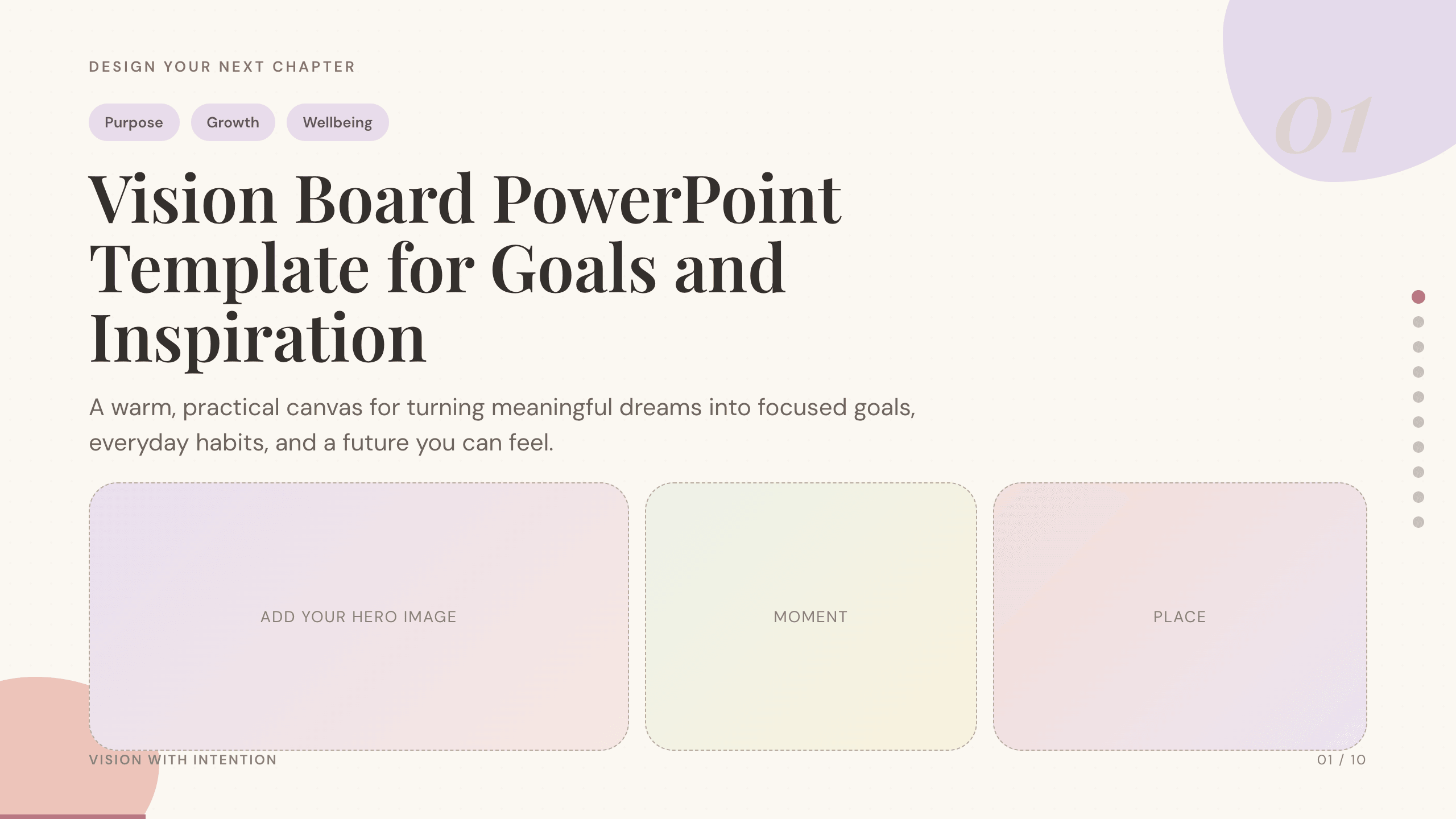 Vision Board PowerPoint Template example deck made in Julius