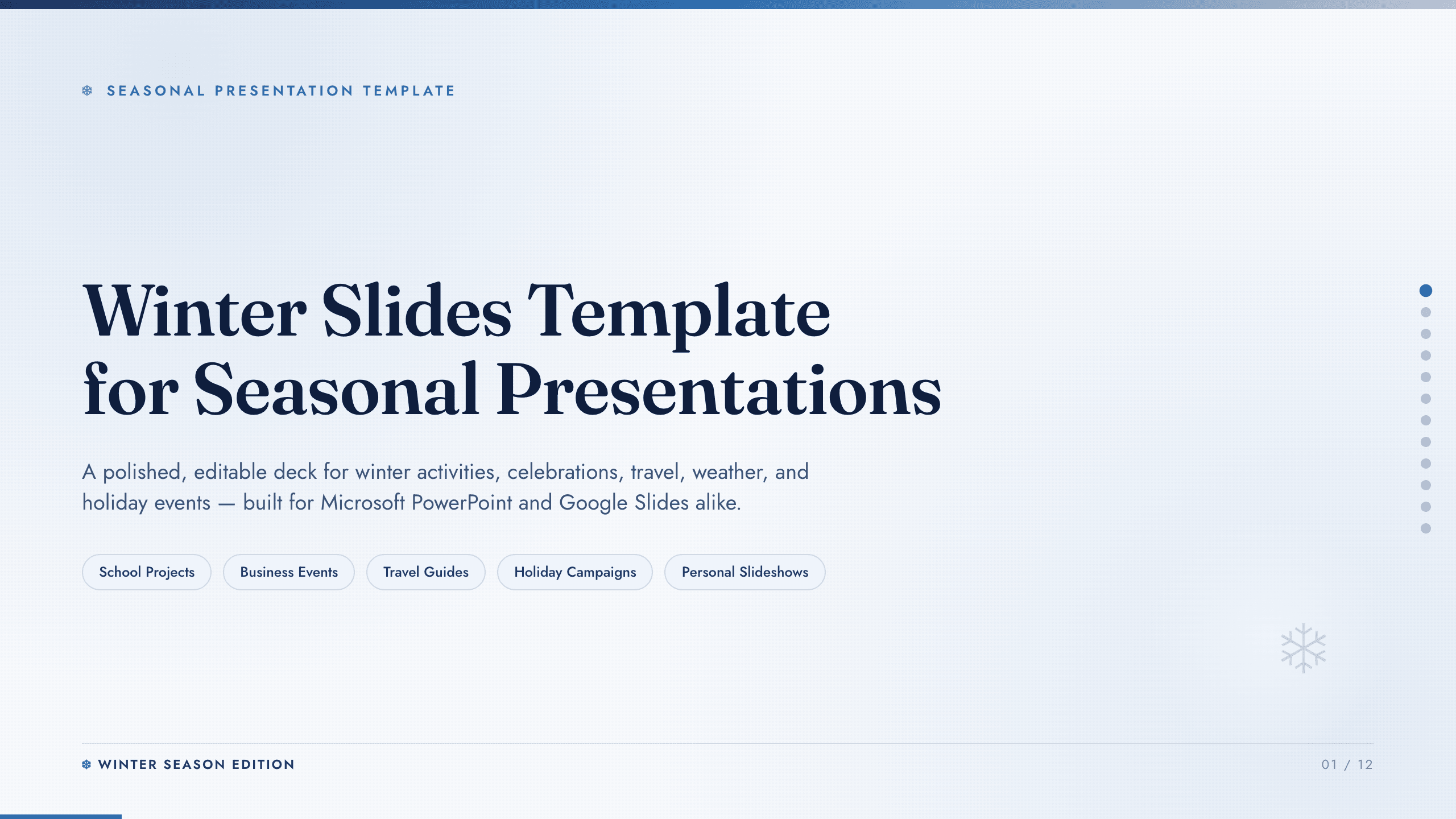 Winter Slides Template example deck made in Julius