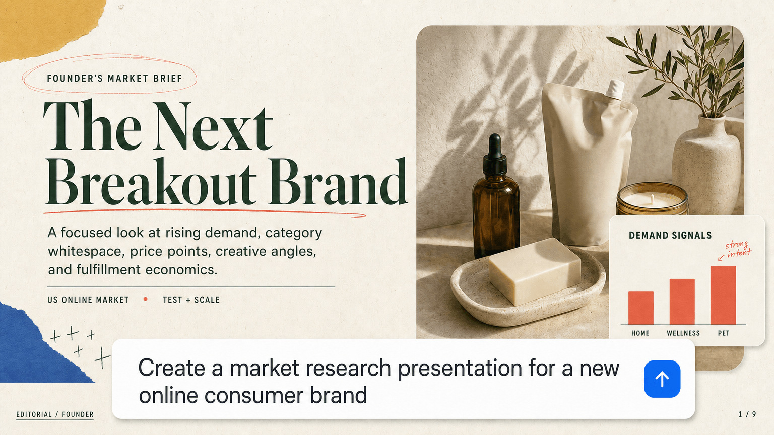 Entering a presentation prompt in Julius AI