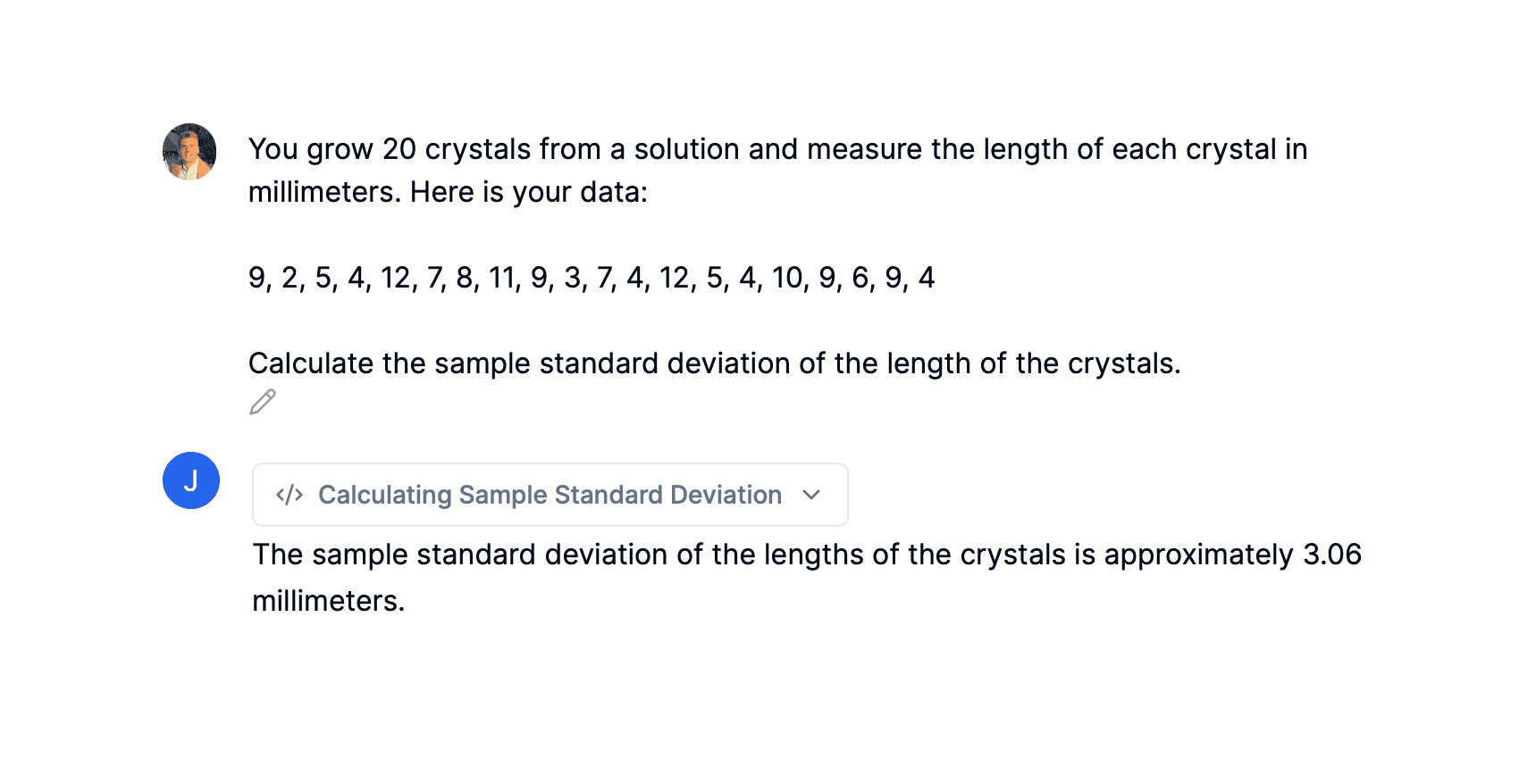 Stats Solving AI Statistics Solver | Calculate stats with Julius